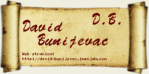 David Bunijevac vizit kartica